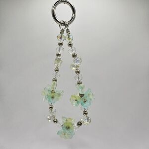 💚 Chic Floral Beaded Phone Chain in Blue and Yellow